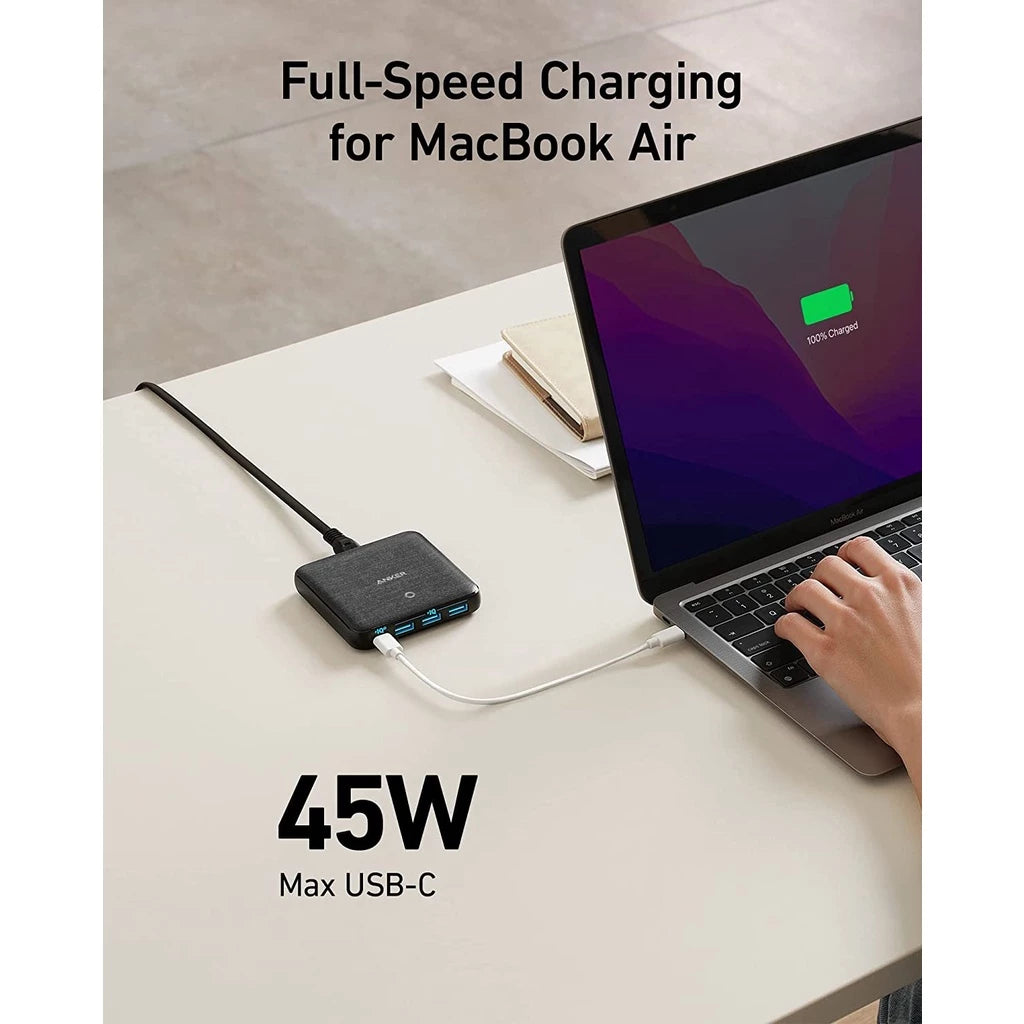 หัวชาร์จเร็ว Anker PowerPort Atom III Slim (4-Ports) 45W GaN