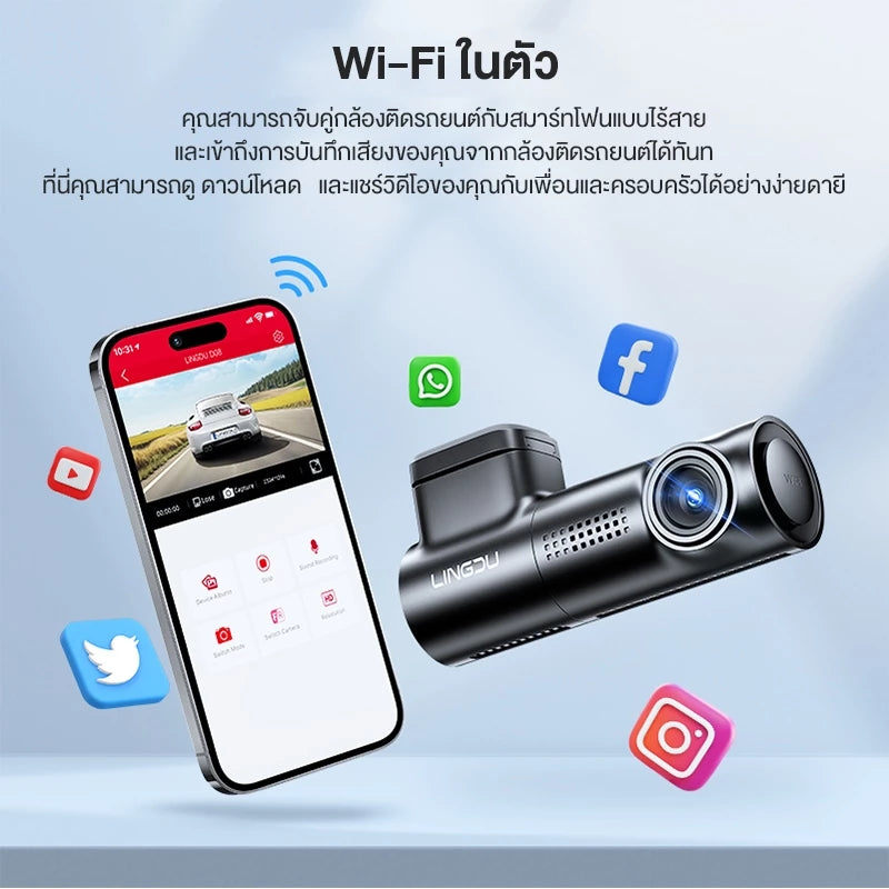 กล้องติดรถยนต์ LINGDU D08