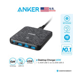 หัวชาร์จเร็ว Anker PowerPort Atom III Slim (4-Ports) 45W GaN