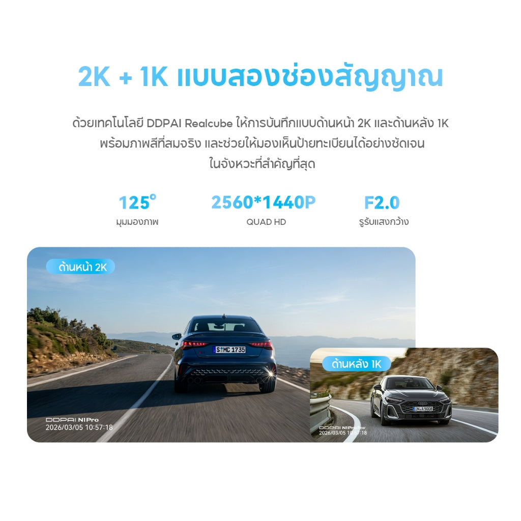กล้องติดรถยนต์ DDPAI N1 Pro