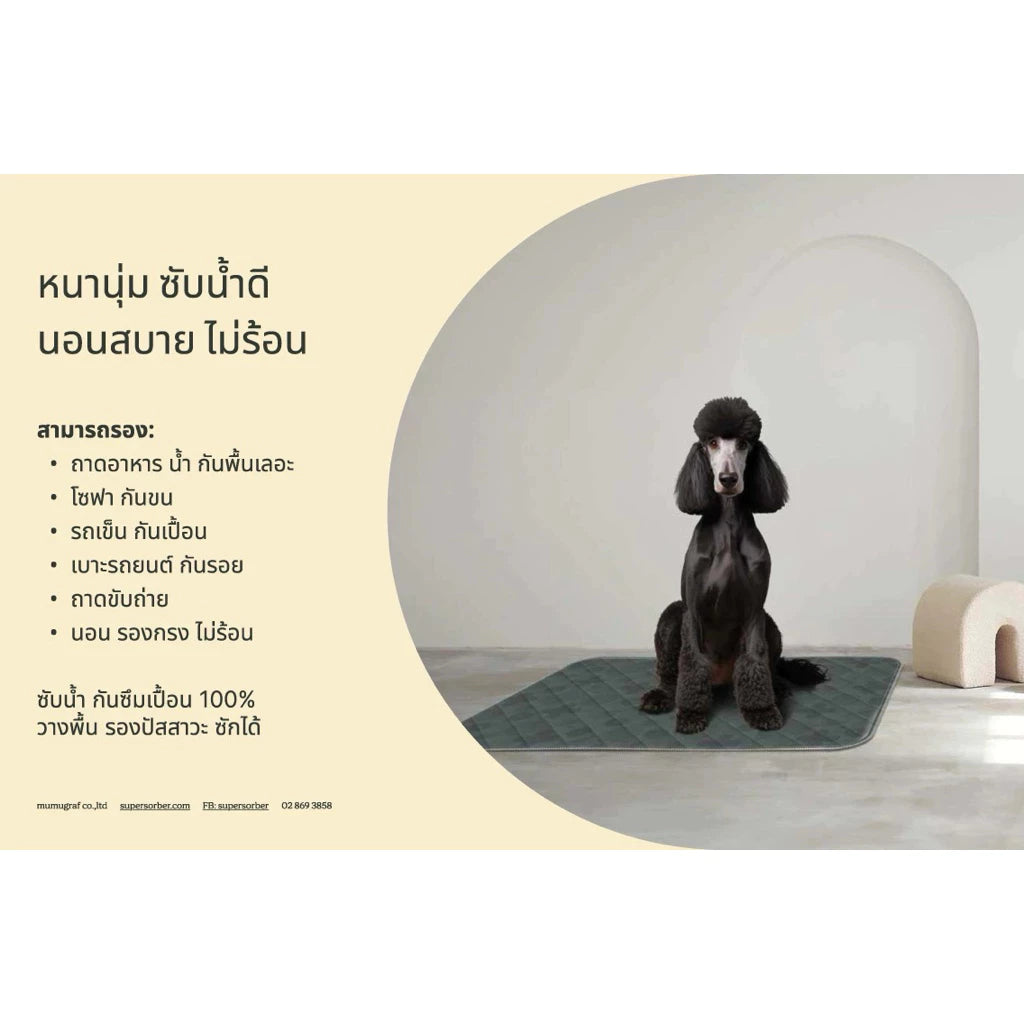 แผ่นรองซับเอนกประสงค์ Petlabb ขนาด S - XXL สีเทาเข้ม
